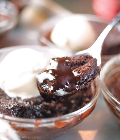 Double chocolate warm pudding cake 