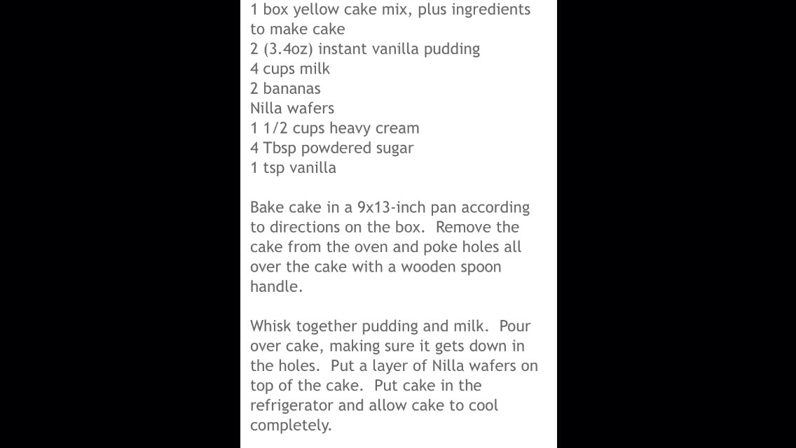 Banana Pudding Cake 