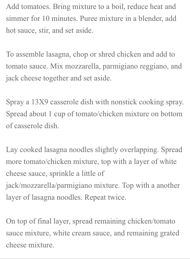Hot "Wing" Chicken Lasagna
