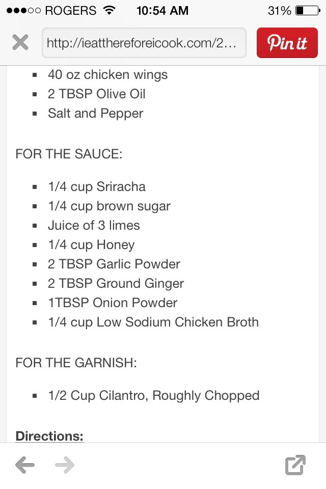 Baked Honey Sriracha Chicken Wings