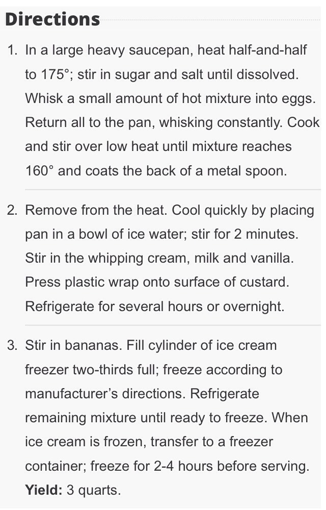 Banana Ice Cream Recipe