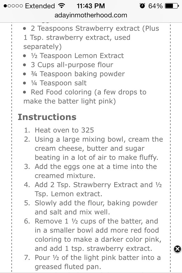 Strawberry Cream Cheese Pound Cake