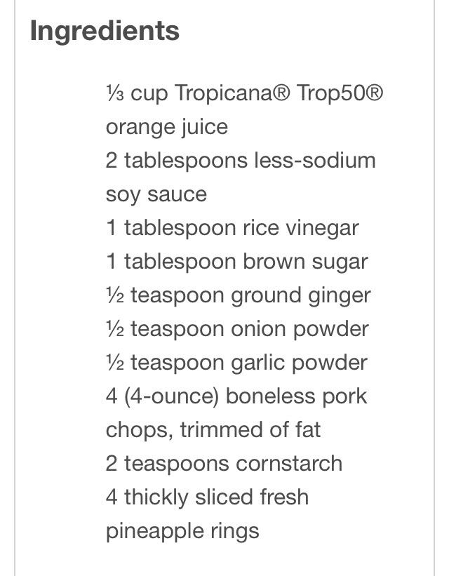 Pineapple Teriyaki Pork Chops 