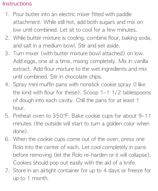 Rolo Chocolate Chip Cookie Cups