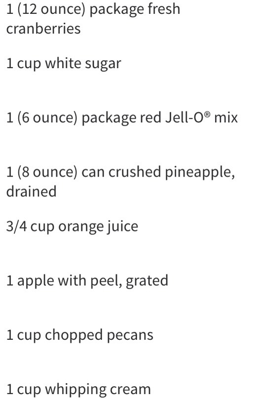Creamy cranberry salad 