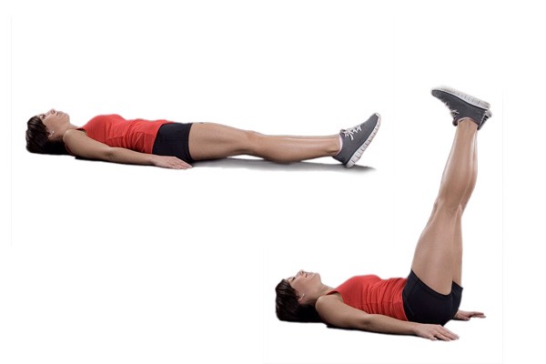 • 20 leg lifts
(Targets entire stomach)