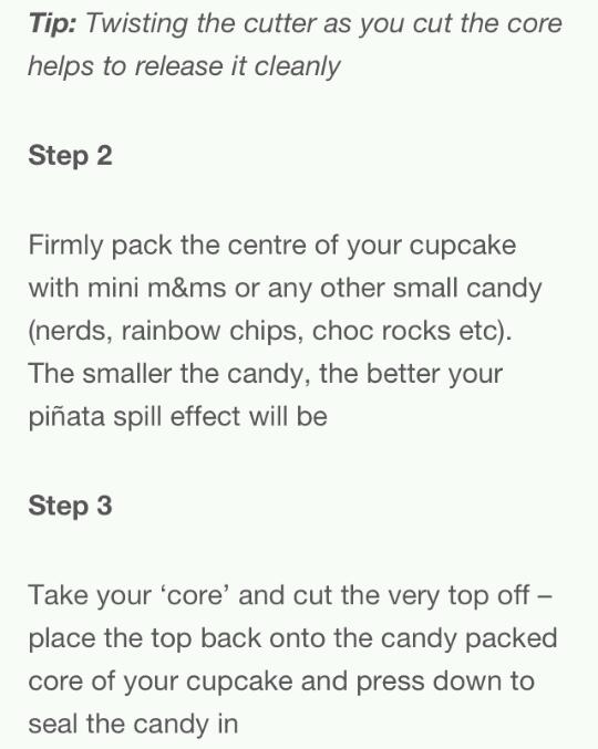 Cupcake mini m&m surprise