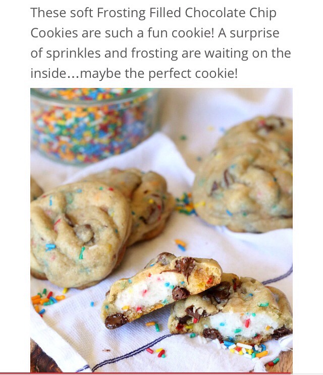 Frosting Filled Chocolate Chip Cookies 