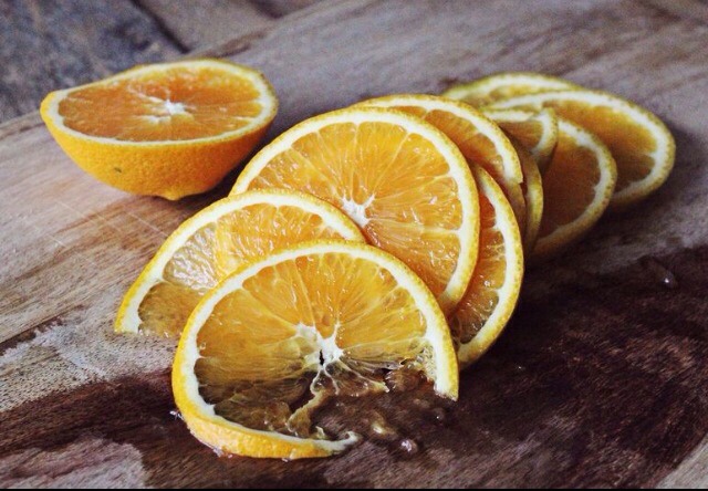 Slice the orange very thin, removing any seeds. Add the orange slices and enough ice to fill the pitcher.