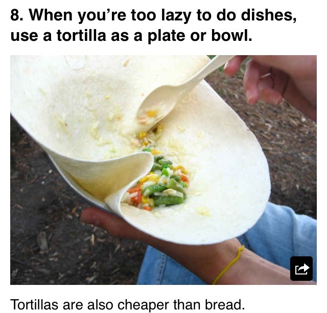 Tortillas freeze well as well and take up minimal room.. So if they are on sale stock up! 