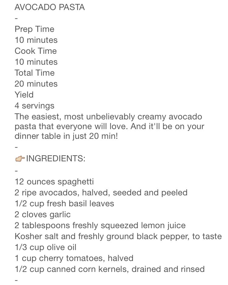  Yammmmmy Avocado Pasta Recipe.🍝🍝