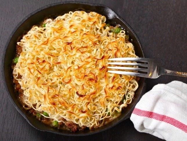 4. Rameperd’s Pie: Feeling adventurous? Modernize your shepherd’s pie and swap the tater topping for ramen. (via Serious Eats)