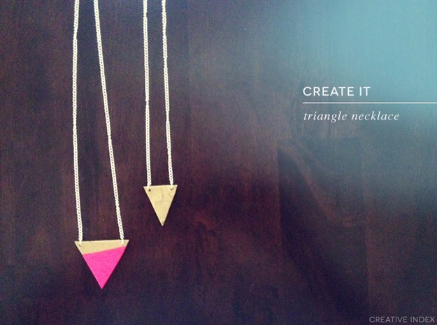 Polymer Clay Triangle Pendant Necklace

Full instructions here:
http://www.creativeindexblog.com/2012/09/create-triangle-necklace.html