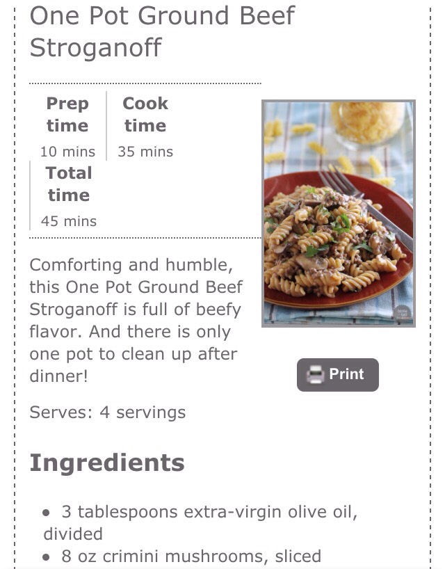 One Pot Ground Beef Stroganoff