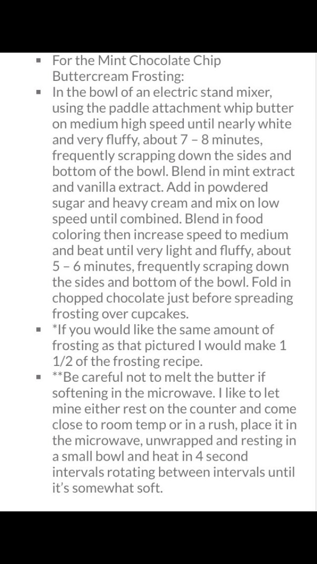 Mint Chocolate Chip Ice cream Cupcakes 