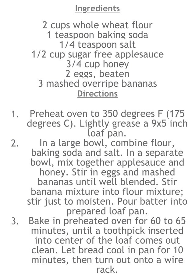 Healthy Banana Bread with honey and applesauce instead of sugar and oil