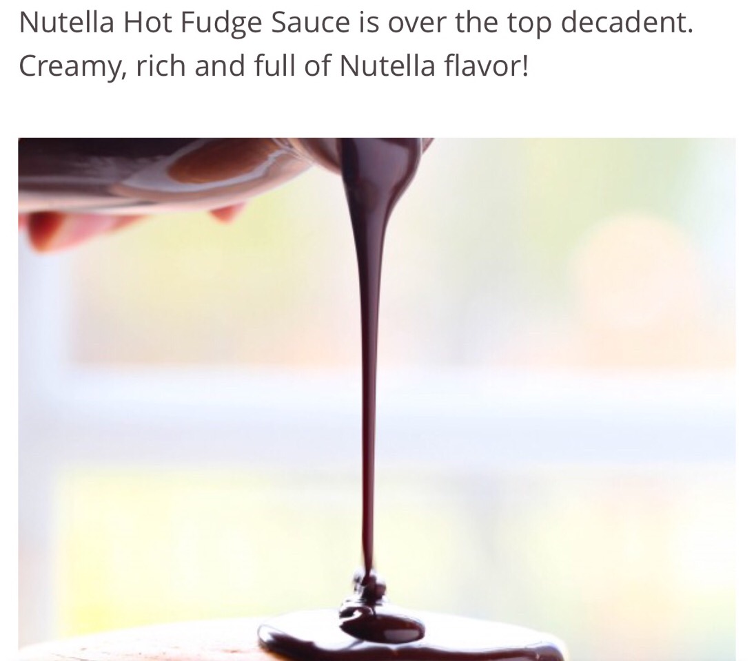 Nutella Hot Fudge Sauce. π Yum!