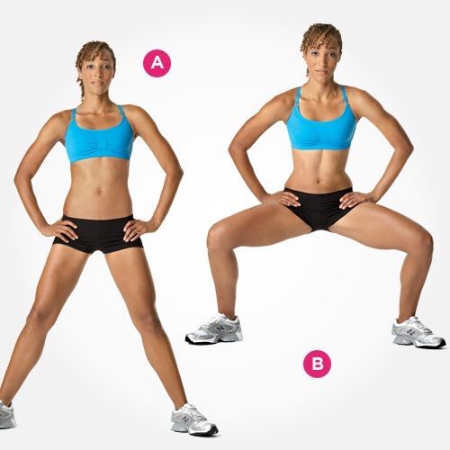 Plié
Strong vaginal muscles up your odds for an orgasm—and luckily, that's what this move is all about.
 
