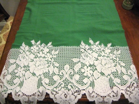 
But then the design needs to be secured. I used a zig-zag stitch again to go around (as best I could) the design.

