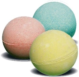 Sift 1 3/4 cup baking soda, 1 cup citric acid, and 2 cups cornstarch through a sieve to remove chunks. To make different tints, fill small spritzer bottles with water and add about 6 drops of food coloring to each.