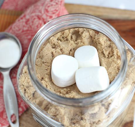3. put marshmallows in your brown sugar 