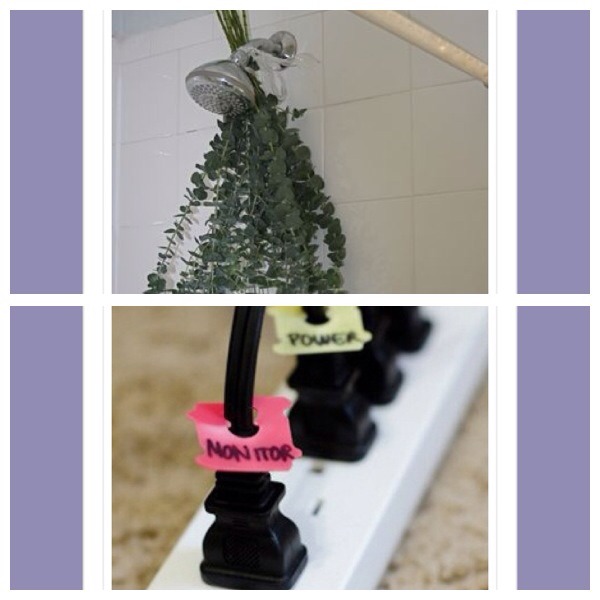31. Tie a sprig of eucalyptus to your shower head to infuse an amazing smell
32. Use bread tabs to label cords