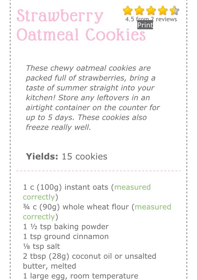 Strawberry Oatmeal Cookies