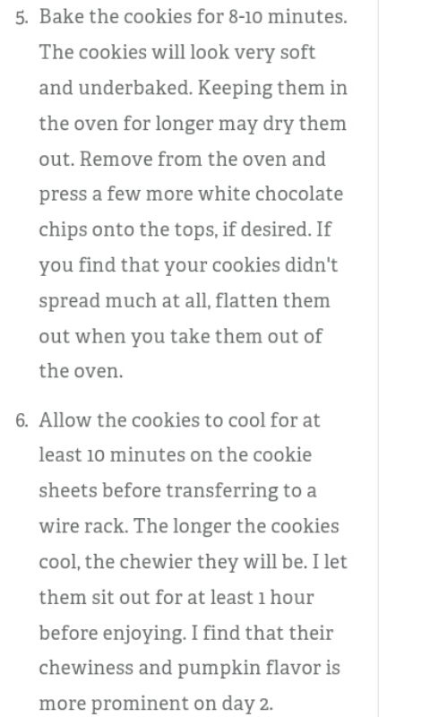 Cinnamon chip and pumpkin cookies