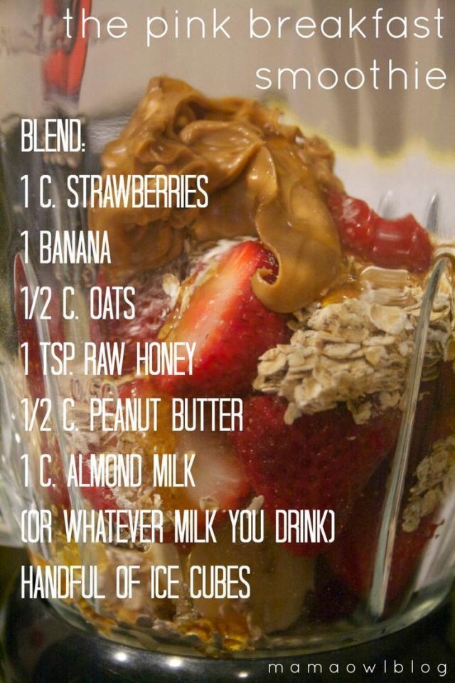 And the most popular "Pink Breakfast Smoothie" recipe with almond milk.