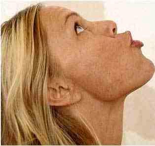 Face Exercise 5:

Lift your face upwards and look towards the ceiling as much as you can.
Now blow air out of your mouth.
This exercise will firm your jaw lines and will also tone down cheeks making it leaner.