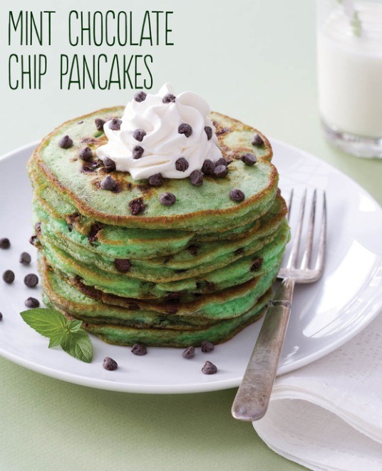 22. Mint Chocolate Chip Pancakes