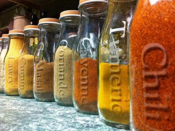 Put your spices in the bottles and label them!