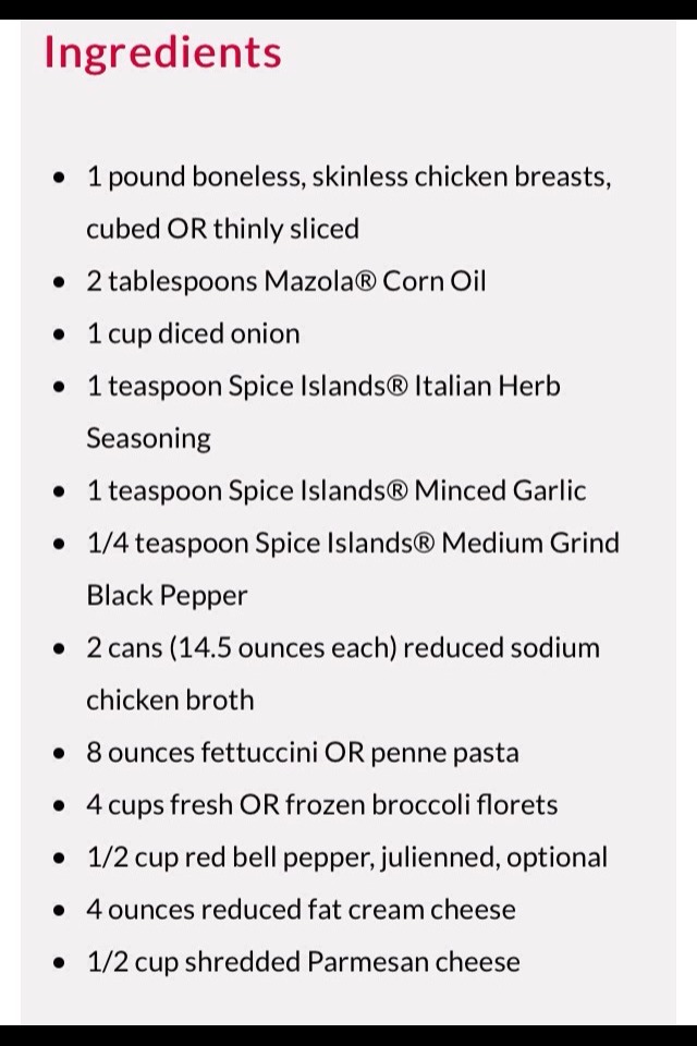 Chicken And Broccoli Pasta