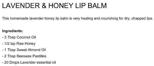 DIY Lavender And Honey Lip Balm