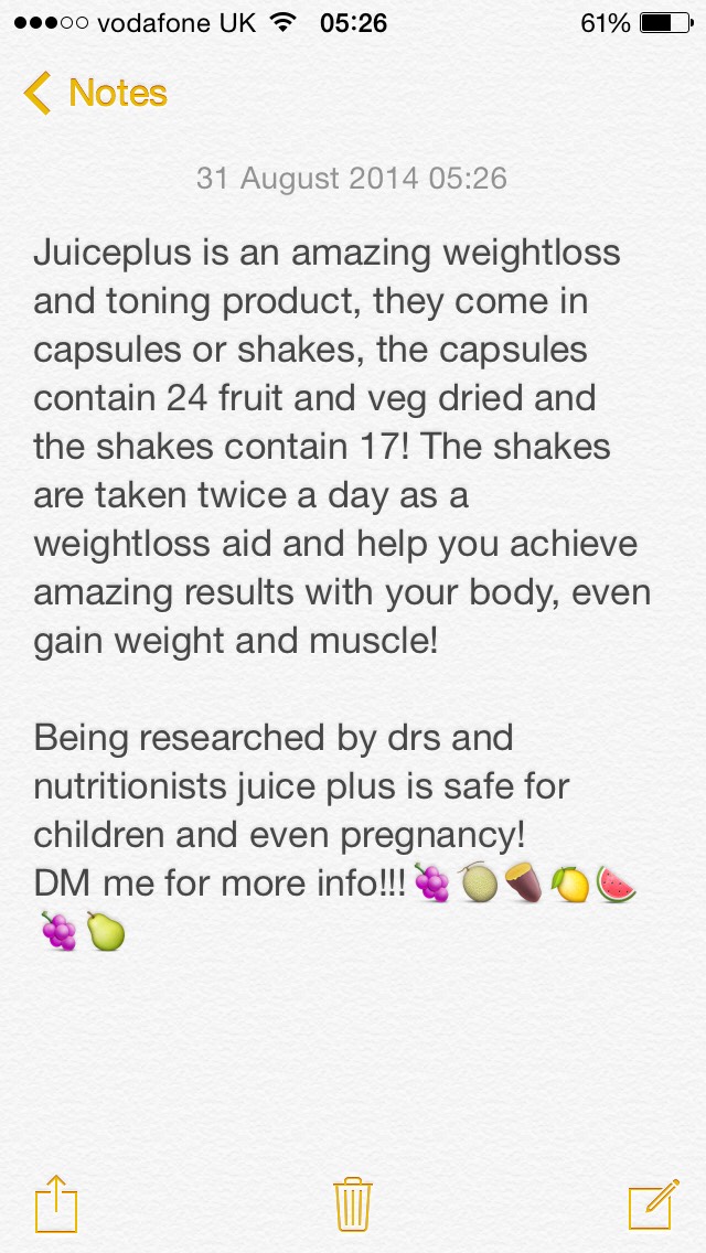 Here is some extra info, it's 2 shakes, 2 snacks and one healthy meal each day. You are still eating solid foods and still eating like normal people!  Capsules you take 6 a day and follow our healthy eating plan for maximum results!🍇🍒🍉🍍🍋🍓🍎🍌🍐