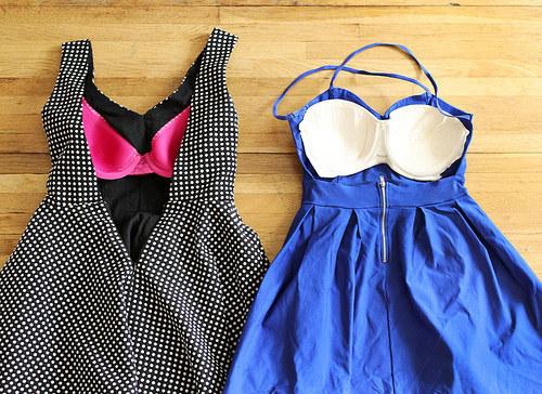 Sew the front half of a cheap strapless bra into a backless dress.