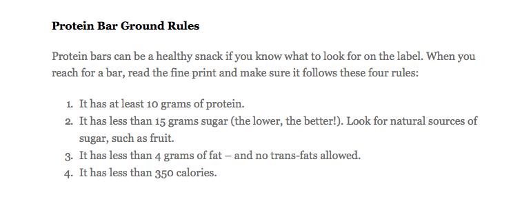 "Protein Bar Buying Guide"