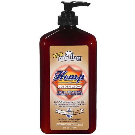 I AM OBSESSED WITH THIS STUFF!
Malibu Tan Hemp Golden Glow Skin Firming Bronzing Moisturizer. This is a gradual moisturizer that deepens your tan the more you use it. Full results in 7 days. Beautiful natural looking tan, and helps fade lines and wrinkles!! Available at Walmart for only $6!!