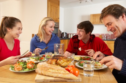 A person swallows approximately 295 times while eating dinner.