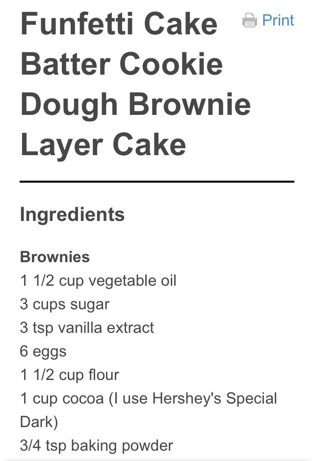 Funfetti Cookie Dough Brownie Cake 