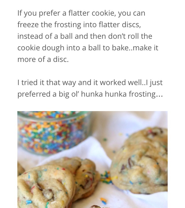 Frosting Filled Chocolate Chip Cookies 