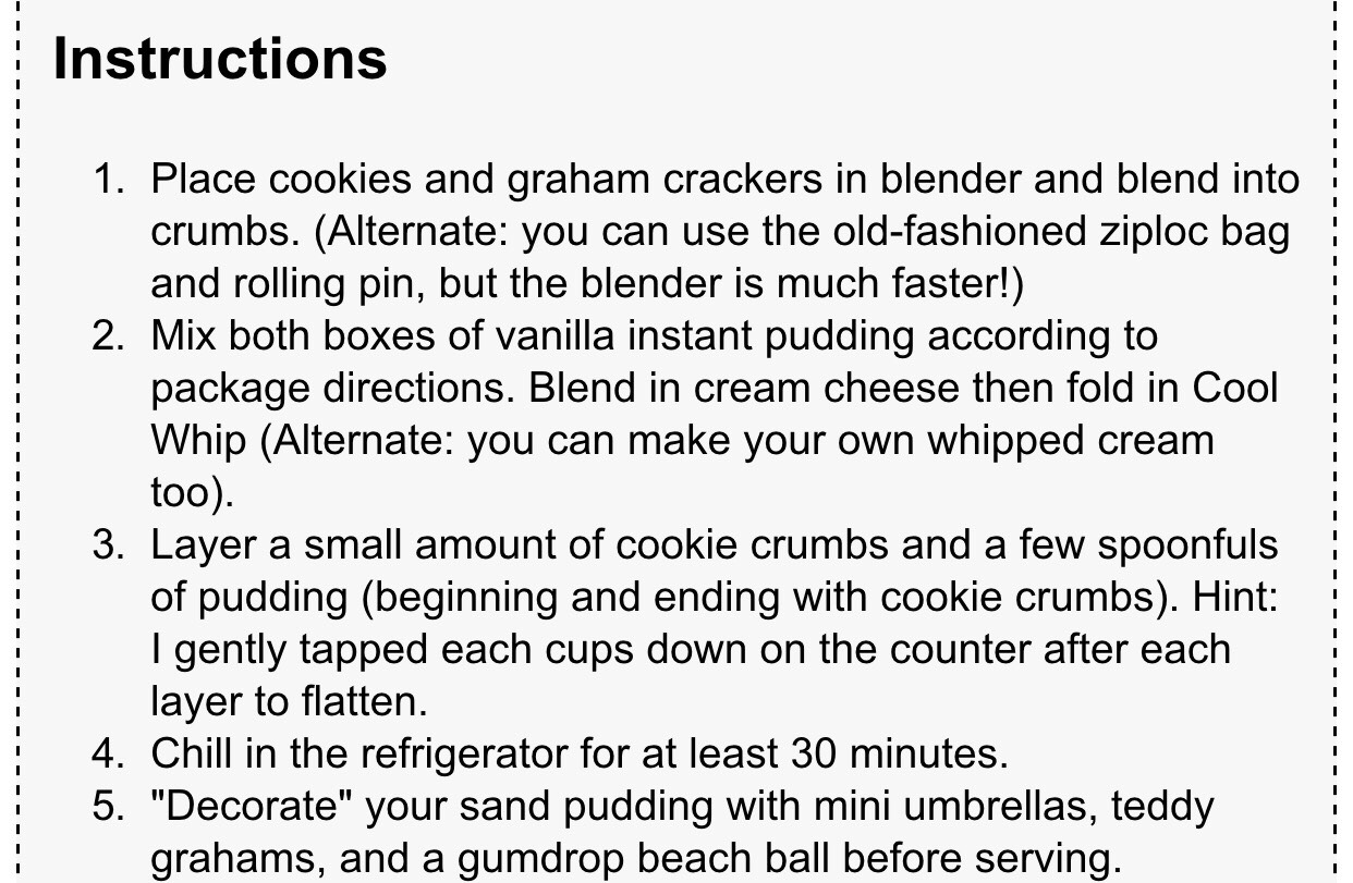 Sand Pudding. Fun Dessert To Make With Kids. 😍