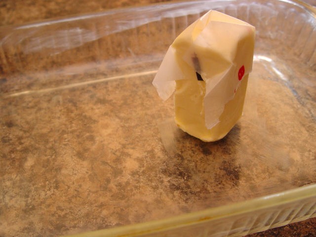 7. Take a bit of butter and coat the inside of a 9×13 pan.