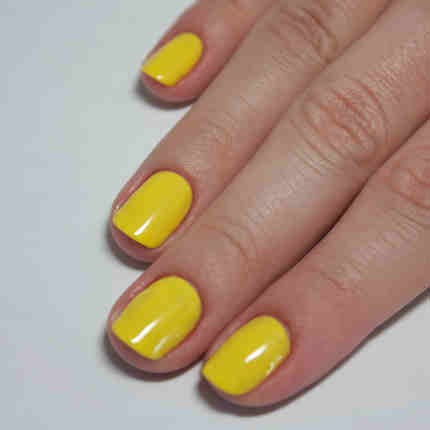 1. Paint nails with a yellow polish and let dry (Nubar Resort Yellow) 