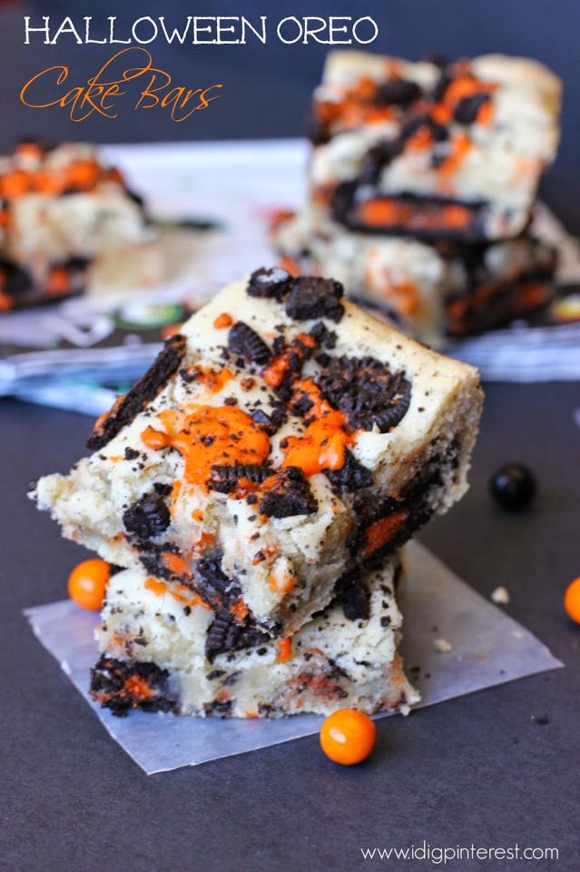 Halloween Oreo Cake Bars
