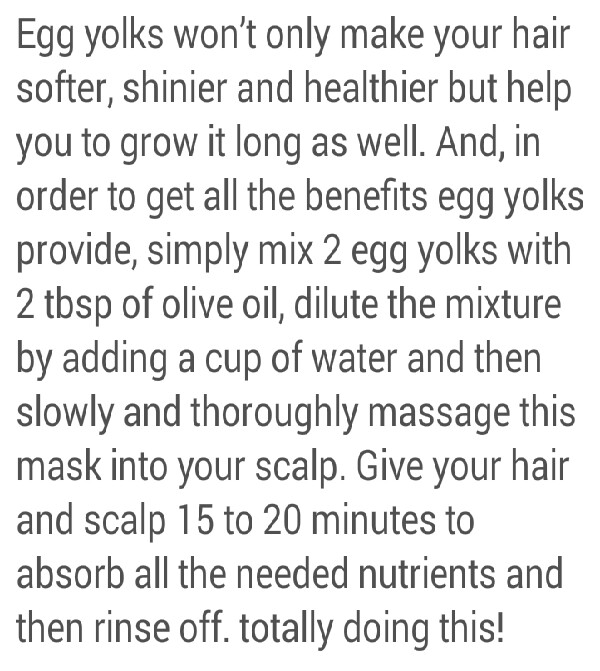 egg, olive oil to restore hair and help it grow