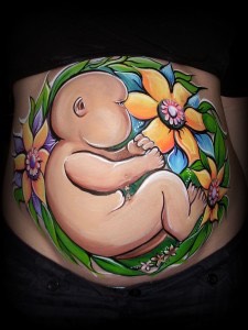Face And Body Painting: Baby Bump. 