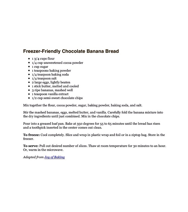 Chocolate Banana Bread