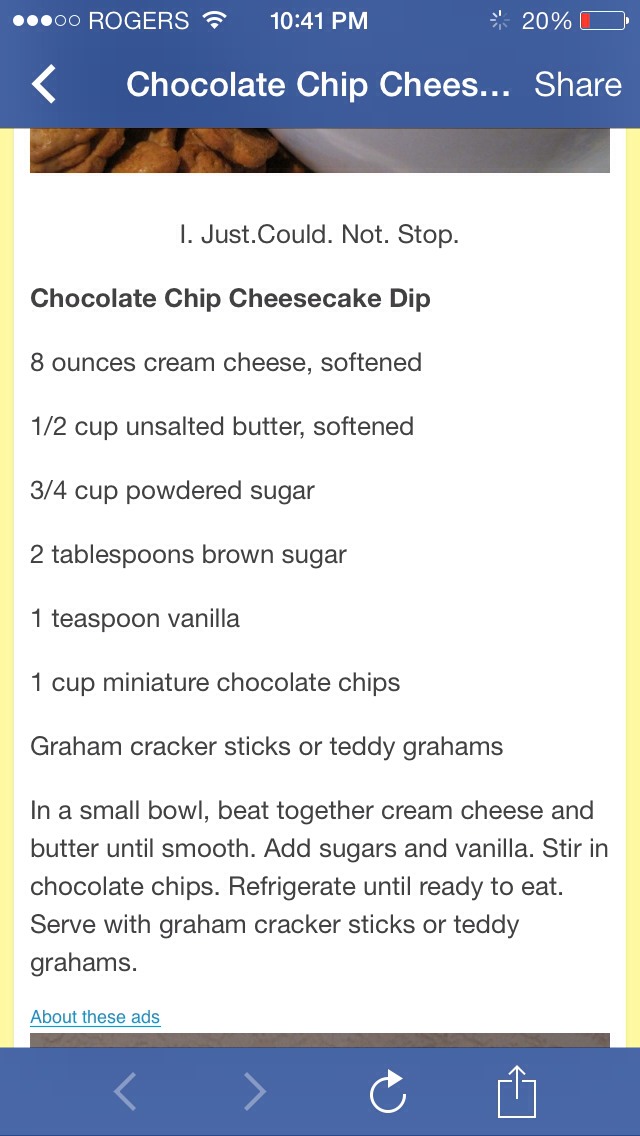 Chocolate Chip Cheesecake Dip