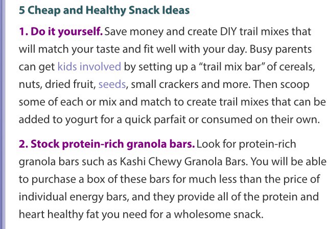 " 5 Tips For Cheap (Healthy!) Snacks"
